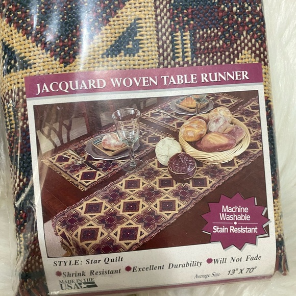 Jacquard table runners bundle of 2 13”x70” - Picture 6 of 7